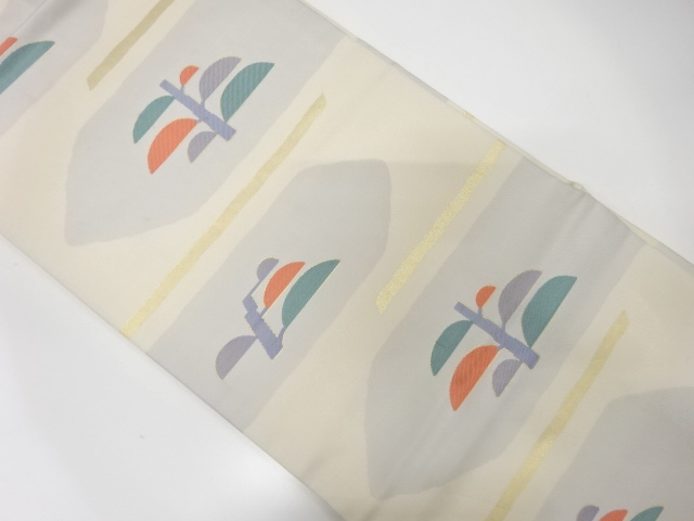 JAPANESE NAGOYA OBI / WOVEN STRIPE & TREES